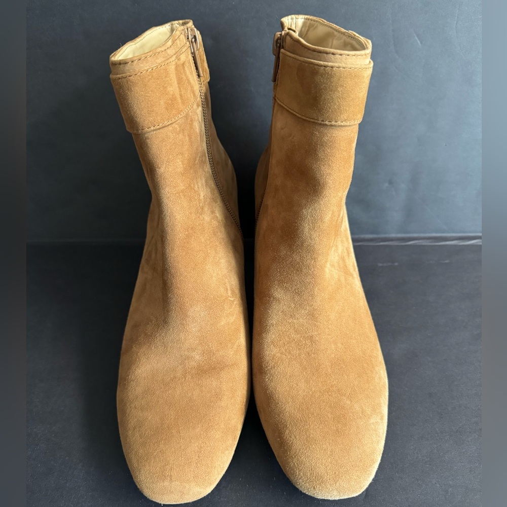 Ann Taylor-Nettie soft mocha mousse brown suede buckle ankle boot.9.5 - Picture 10 of 11